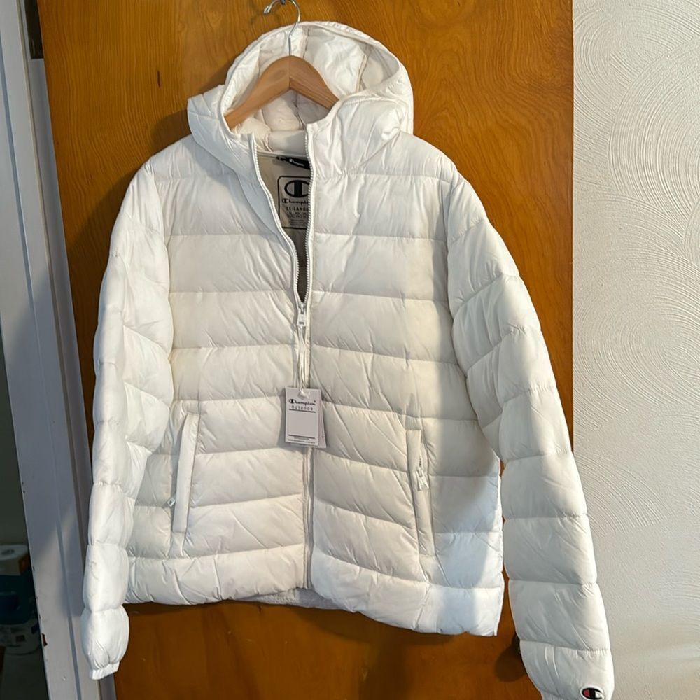 Champion Puffer Jacket Womens 2XL White